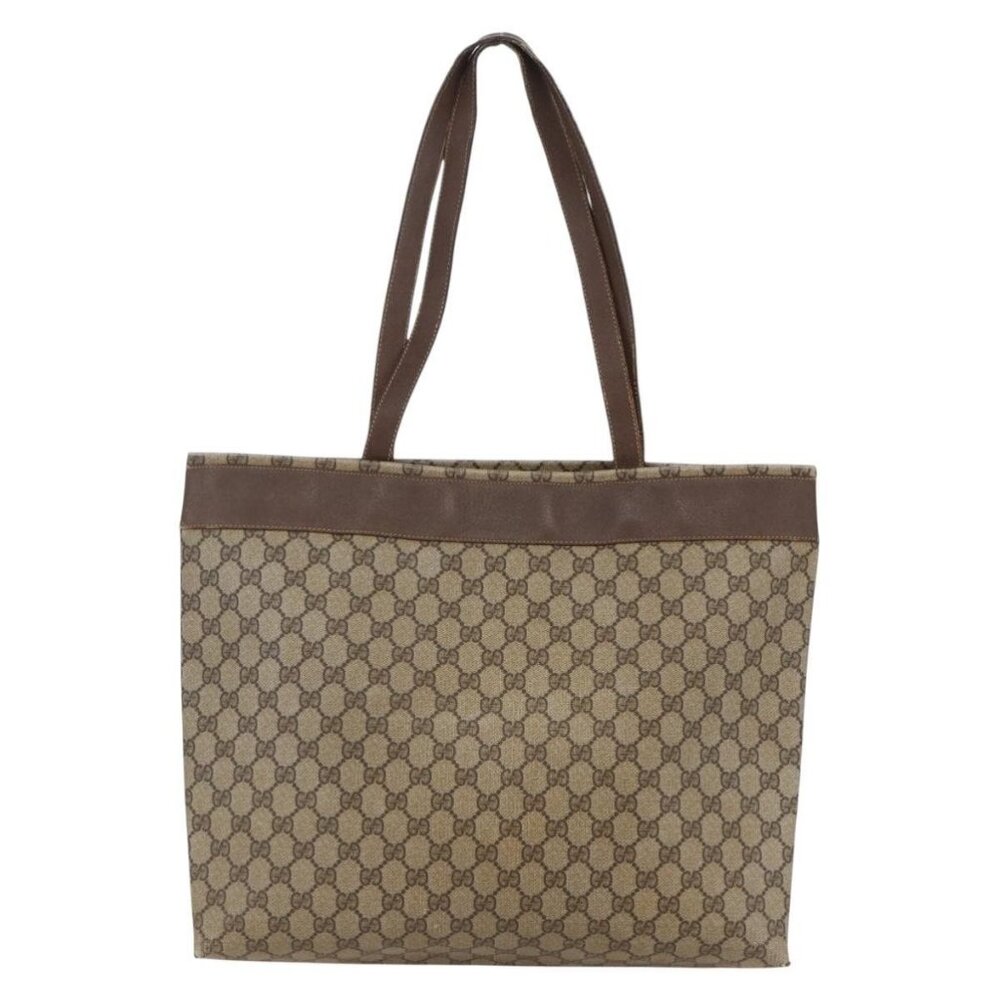 GUCCI GG Supreme Tote Bag PVC Beige 156 02 109 Auth bs30092 - Picture 3 of 16